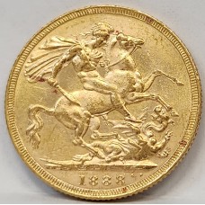 AUSTRALIA 1888 . ONE 1 SOVEREIGN . MELBOURNE . GOLD